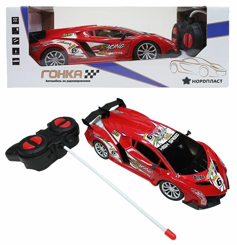 Машинка Нордпласт гоночная, радиоуправляемая, масштаб 1:20, фары светятся