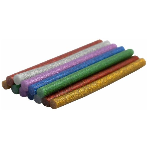 Стержни клеевые Kubis цветные блестящие 7.2 * 100 мм, 12 шт (по 2 шт - синий, зеленый, красный, золотой, серебряный, пурпурный)