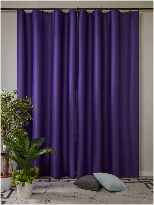 Комплект штор блэкаут 300*270 см, фиолетовый