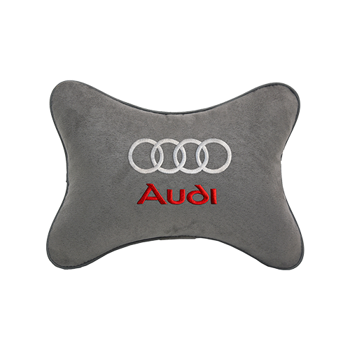 фото Подушка на подголовник алькантара l. grey с логотипом автомобиля audi vital technologies