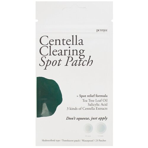 Патчи для проблемной кожи PETITFEE Centella Clearing Spot Patch, 23 шт (12 мм*15 шт, 10 мм*8 шт)