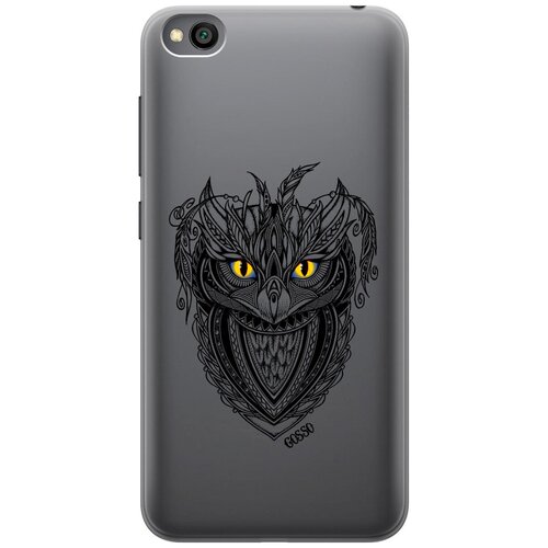 фото Ультратонкий силиконовый чехол-накладка clearview для xiaomi redmi go с 3d принтом "grand owl" gosso