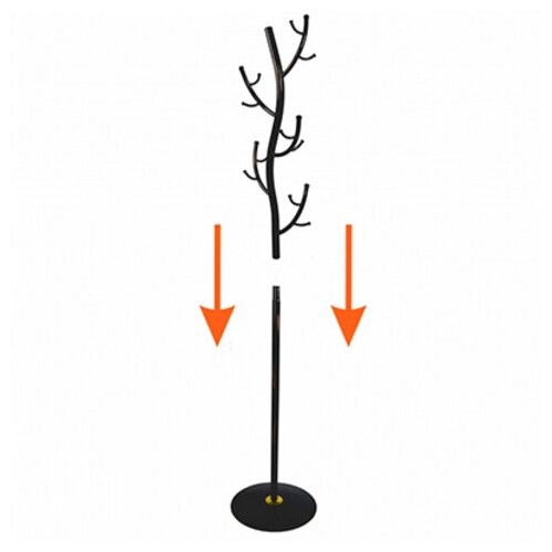 Вешалка напольная для верхней одежды "Дерево №9" 38х181см, металл, черный (Россия) - фотография № 3