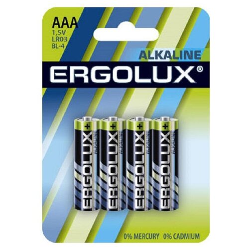 Батарейки AAA Ergolux LR03 Alkaline BL-4 LR03 4шт (1027) .