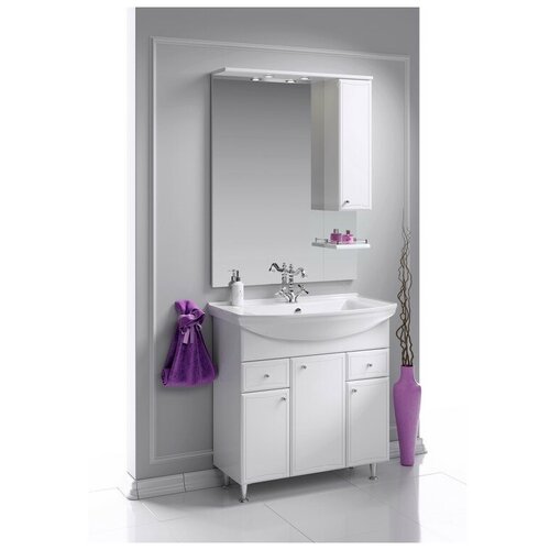 Зеркало-шкаф для ванной, AQWELLA Барселона 80 см с подсветкой Ba.02.08