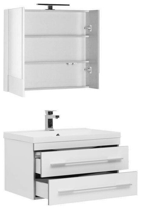 Мебель для ванной Aquanet Верона NEW 75 белый (подвесной 2 ящика) - фотография № 3