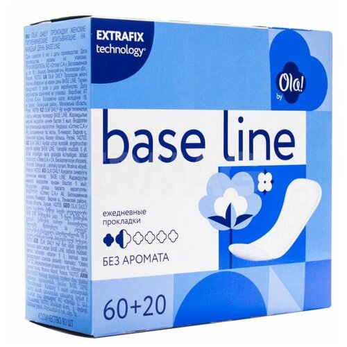 Прокладки ежедневные Ola! Daily Base line Без Аромата (80 шт.) прокладки женские ежедневные ола daily лепестки акации 80 штук