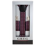 Подтяжки мужские в коробке GREG G-1-66, цвет Бордовый, размер универсальный - изображение
