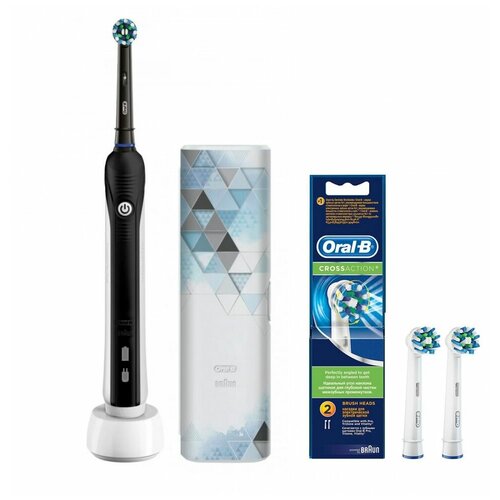Электрическая зубная щетка Oral-B Pro 750 D16513UX с футляром Design Edition Насадки для зубных щеток Oral-B Cross Action 2 шт EB 50-2 693700₽
