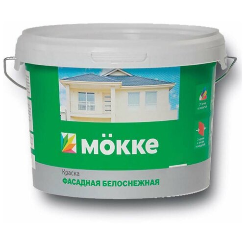 Краска акриловая MOKKE фасадная влагостойкая белый 3 кг