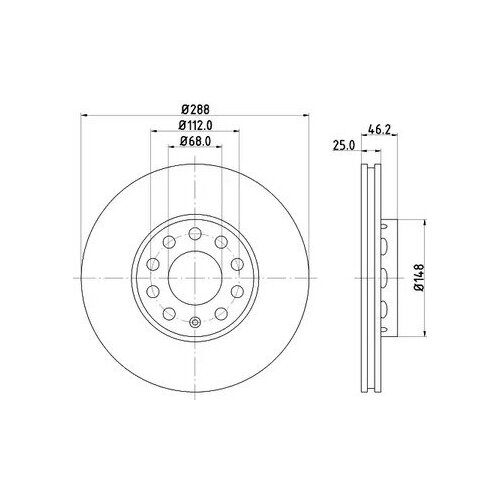 8DD355102821 Диск пер.AUDI 100, A4, A6 90=> PAGID