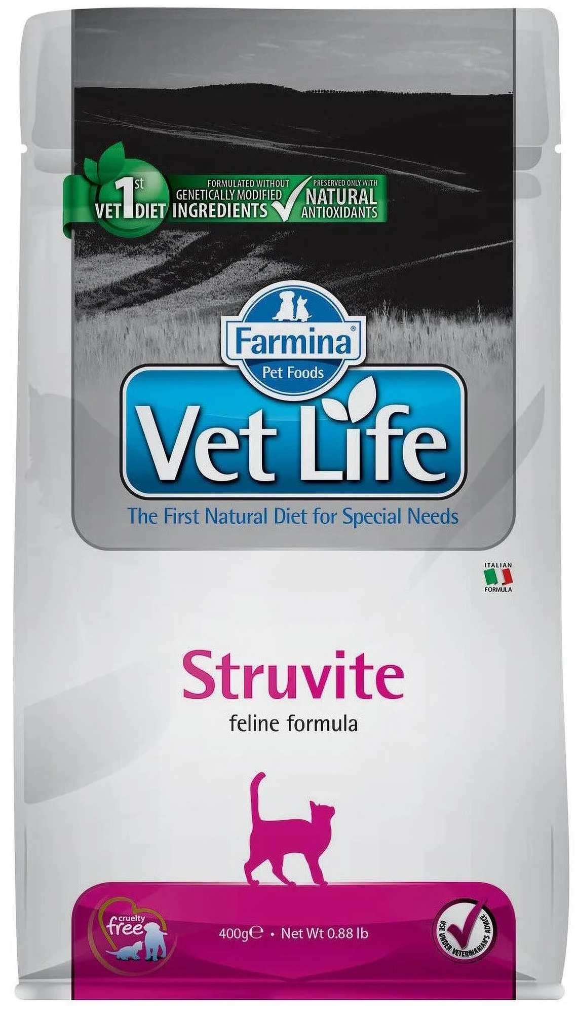 Vet Life Cat Struvite корм для кошек при струвитах Диетический, 400 гр.