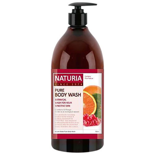 Naturia Гель для душа клюква/апельсин - Pure body wash cranberry & orange, 750мл