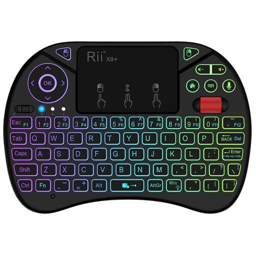 Беспроводная клавиатура c подсветкой, тачпадом и колесиком Rii X8 PRO