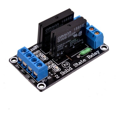 Модуль твердотельного реле, 12В 2А, 2 канала g3mb 202p 5v dc 1 channel solid state relay board module new relay for arduino high level fuse for arduino ssr g3mb 202p