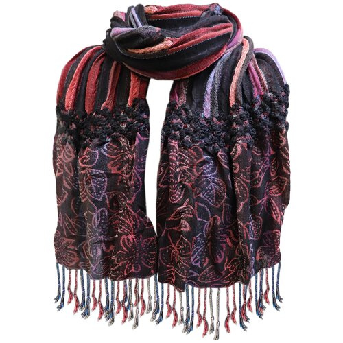 фото Шарф crystel eden,180х40 см, черный, голубой