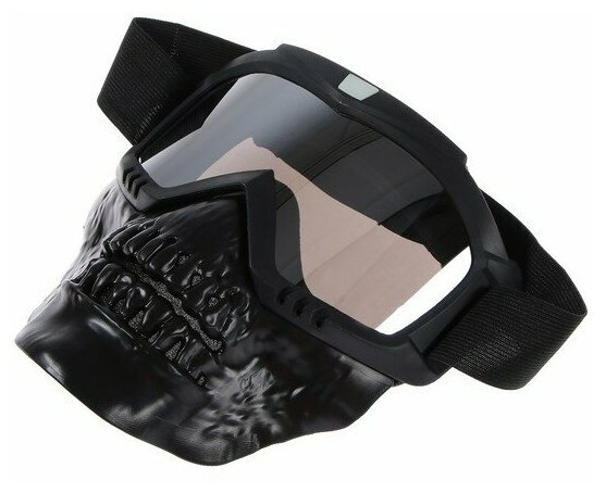 Очки-маска для езды на мототехнике разборные визор хром цвет черный