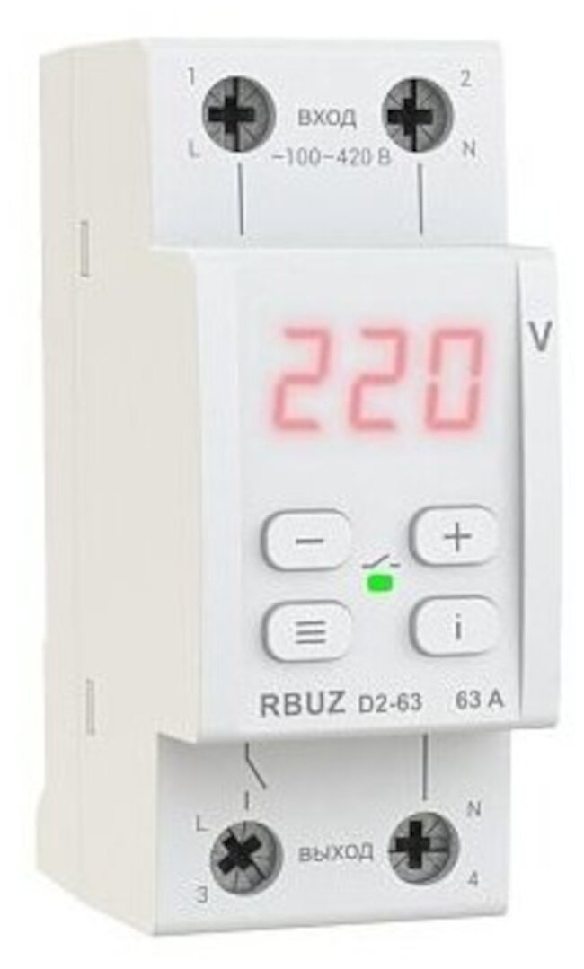 Реле контроля напряжения RBUZ D2-63 Red