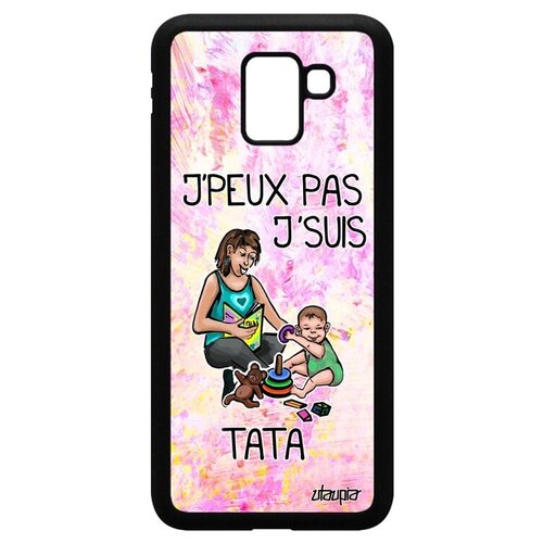 фото Красивый чехол на смартфон // samsung galaxy j6 2018 // "не могу - стала тетей!" пародия надпись, utaupia, светло-розовый