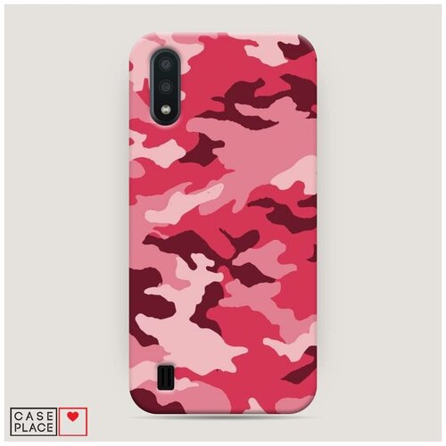 фото Чехол пластиковый samsung galaxy a01 багровый камуфляж case place
