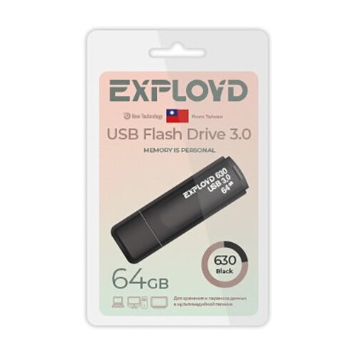 USB Flash Drive 64Gb - Exployd 630 3.0 EX-64GB-630-Black