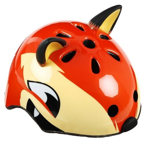 фото Шлем велосипедиста детский corsa «лиса», р. м, обхват 54-58 см, цвет оранжевый