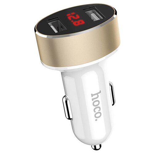 фото Зарядное устройство hoco z26 2xusb 3.0a with digital display white