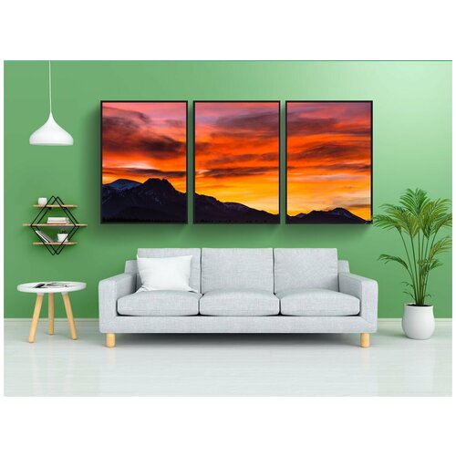 фото Набор модулных постеров для интерьера "татры, польша, закат" 60x90 см. в тубусе, без рамки lotsprints