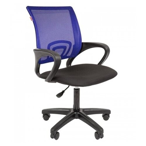 фото Кресло офисное easy chair 304 lt черное/синее (пластик/ткань/сетка)
