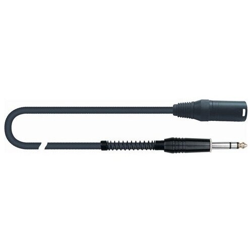 Микрофонный кабель, 6 метров, разъемы XLR Male - Stereo Jack ( XLR/M - Jack Stereo) - QUIK LOK MCR615-6 кабель xlr f jack 6 3 мм m ts моно ugreen черный 5 метров