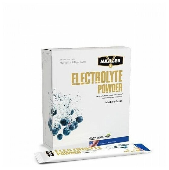 Электролит Maxler Electrolyte Powder 15 порционных стиков Черника