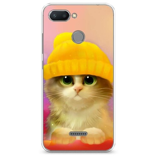 фото Силиконовый чехол "котенок в желтой шапке" на xiaomi redmi 6 / сяоми редми 6 case place