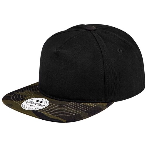 фото Бейсболка / street caps / 126-5-2-026-081c пятипанельная двухцветная хлопковая / чёрный с сине-зелён (one size)