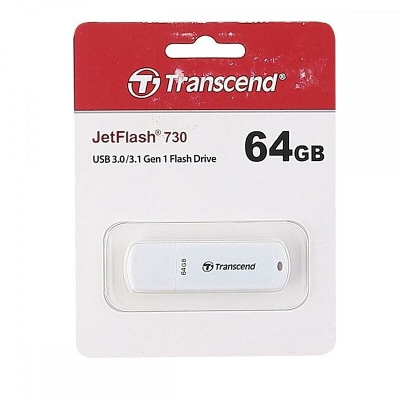 Флэш-диск USB 64Gb Transcend Jetflash 730, белый (TS64GJF730)