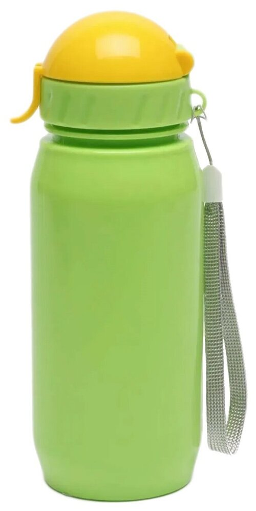Бутылочка для воды и других напитков с трубочкой 400мл, зеленая