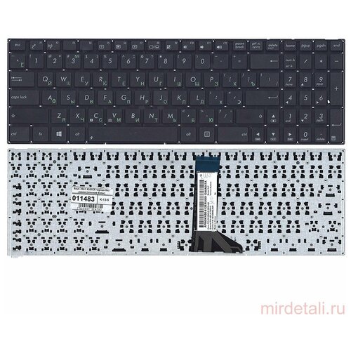 Клавиатура для ноутбука Asus X551 X551CA X551MA X553 черная без рамки (плоский Enter) 011483 клавиатура для ноутбука asus x501a x501u x550 x551ca черная без рамки без креплений плоский enter