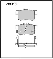 Дисковые тормозные колодки задние Allied Nippon ADB3471 для Honda, Rover, Suzuki (4 шт.)