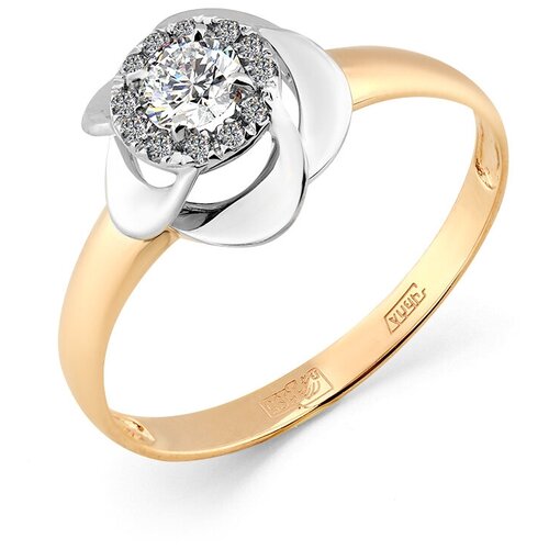 кольцо master brilliant комбинированное красное золото 585 проба бриллиант размер 17 золотистый Кольцо Master Brilliant, белое, красное, комбинированное золото, 585 проба, бриллиант, размер 17