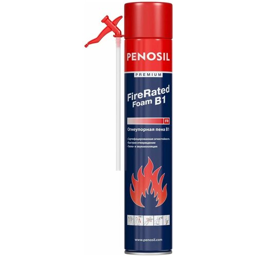 Пена монтажная огнестойкая 750 мл Penosil Premium Fire Rated Foam B1 A1543Z пена монтажная ручная masterteks b1 огнеупорная 750 мл