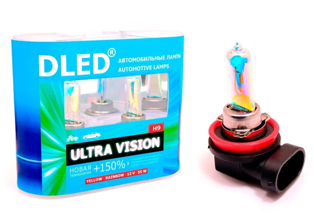 Автомобильная лампа H9 Rainbow DLED "Ultra Vision" (комплект 2 лампы)