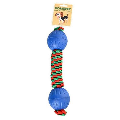 Игрушка Homepet Dental TPR два мяча на плетенке для игры на воде для собак (Ø 6 см х 28 см,)