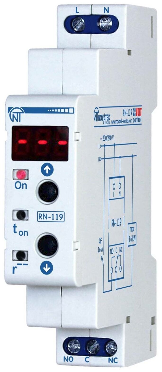 Реле контроля напряжения Новатек-Электро РН-119 - фотография № 1