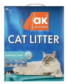 Наполнитель для кошачьих туалетов AK CAT Марсельское мыло комкующийся бентонит марсельское мыло 5,5 кг 6 л - фотография № 10