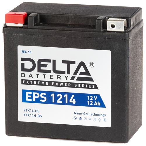 Мото аккумулятор Delta EPS 1214 12V (YTX14-BS, YTX14H-BS)