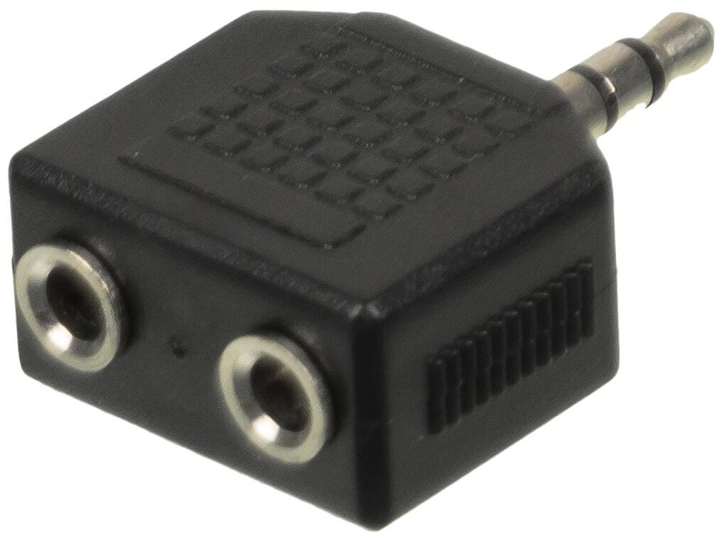 Адаптер аудио NingBo Headphone Splitter, 2xJack 3.5 (f) - Jack 3.5 (m) , черный [jaaa095-b]