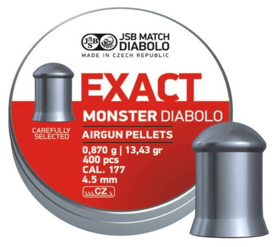 Пули JSB Exact Monster Diabolo 4,5 мм, 0,87 грамм, 400 штук