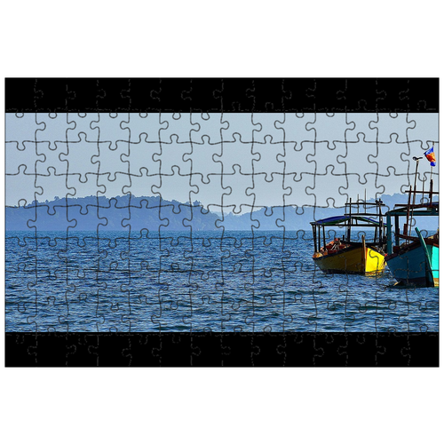 фото Магнитный пазл 27x18см."лодки, море, океан" на холодильник lotsprints