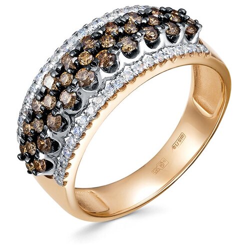 Кольцо Vesna jewelry, красное золото, 585 проба, бриллиант, размер 18 шампунь для яркого цвета коньячный бриллиант