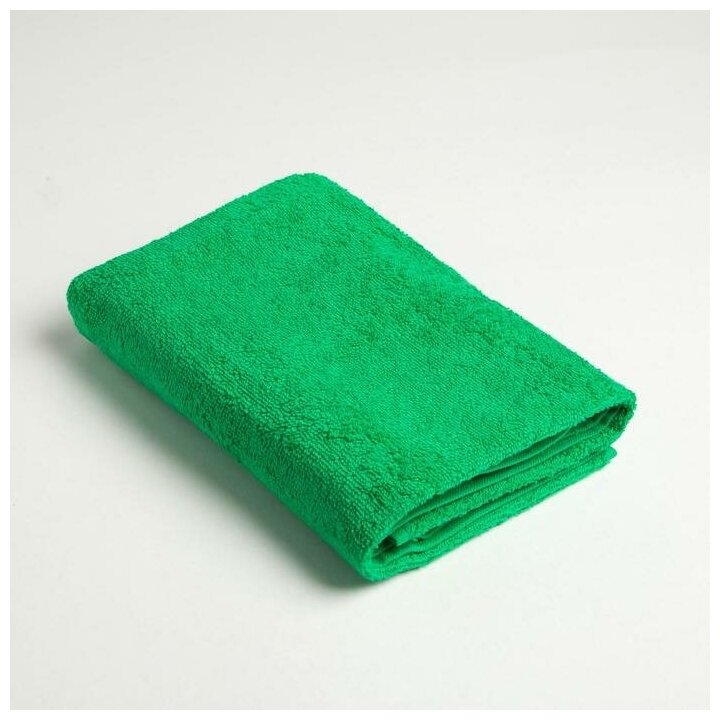 Полотенце махровое Экономь и Я 50х90 см, цв. зеленый, 100% хлопок, 320 гр/м2 - фотография № 1