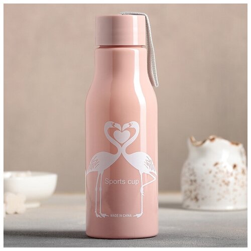 Бутылка пластиковая «Фламинго», 450 мл, цвет микс